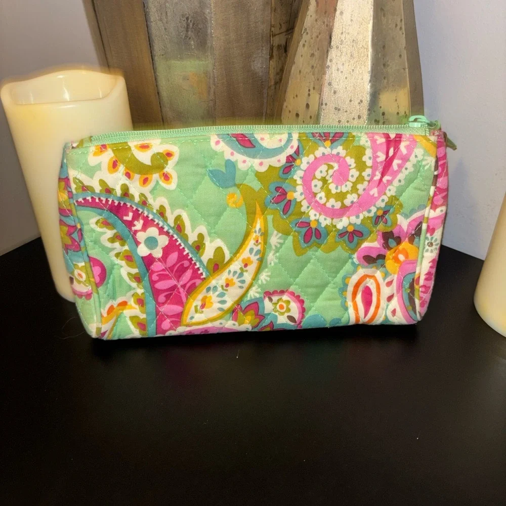 Vera Bradley Green and Pink Floral Wallet